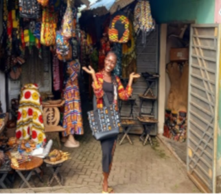 a lady at the crafts village